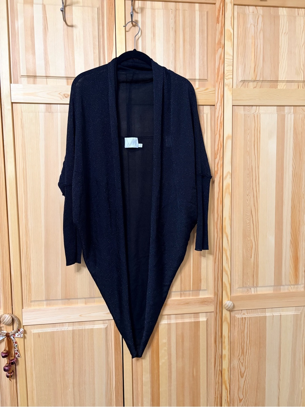 Michael Stars Black Open-Front Dolman Cardigan